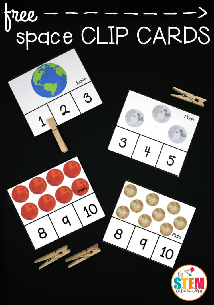 I love these free outer space clip cards! Such a fun science and math activity in one.