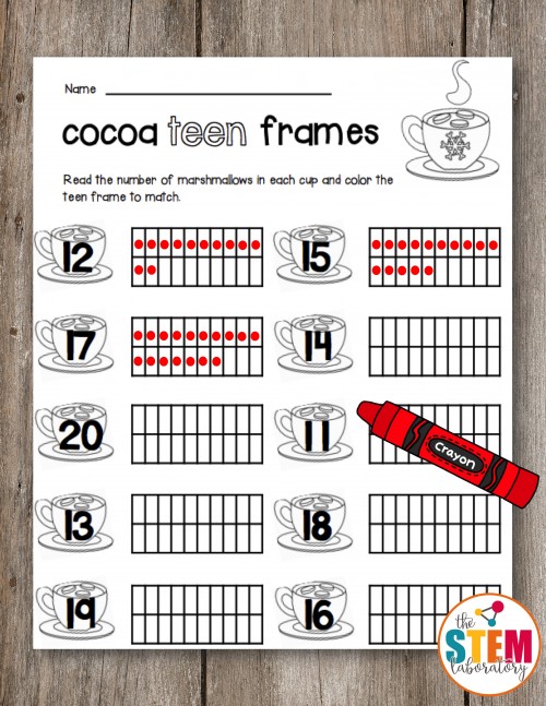 FREE teen frames for kindergarteners. Teen frames are a great way to help kids see how many are in each set