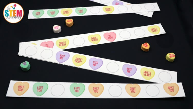 I love these free conversation heart pattern strips!
