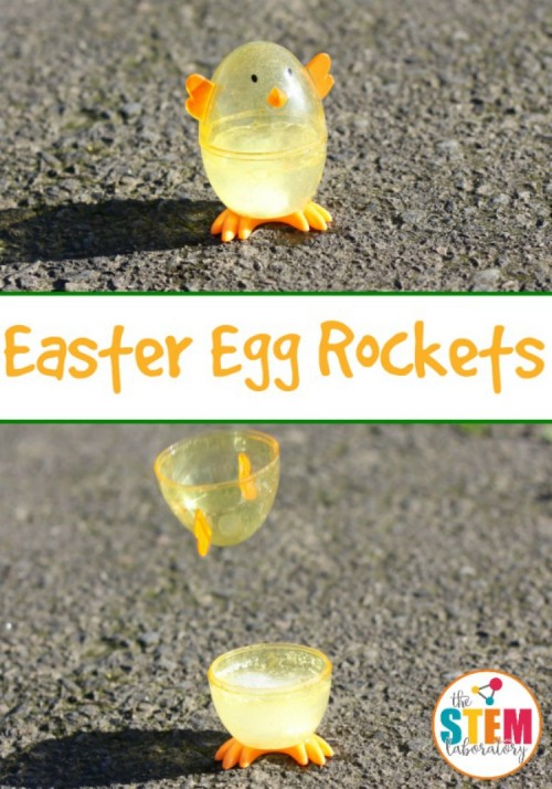 With just a couple of common household materials you can launch Easter egg rockets up into the air! The kids will not only love this exciting science activity, they will also learn about the cool chemical reaction that makes it happen. With lots of warm spring days ahead, launching Easter egg rockets is the perfect activity to do outside while enjoying the sunshine.