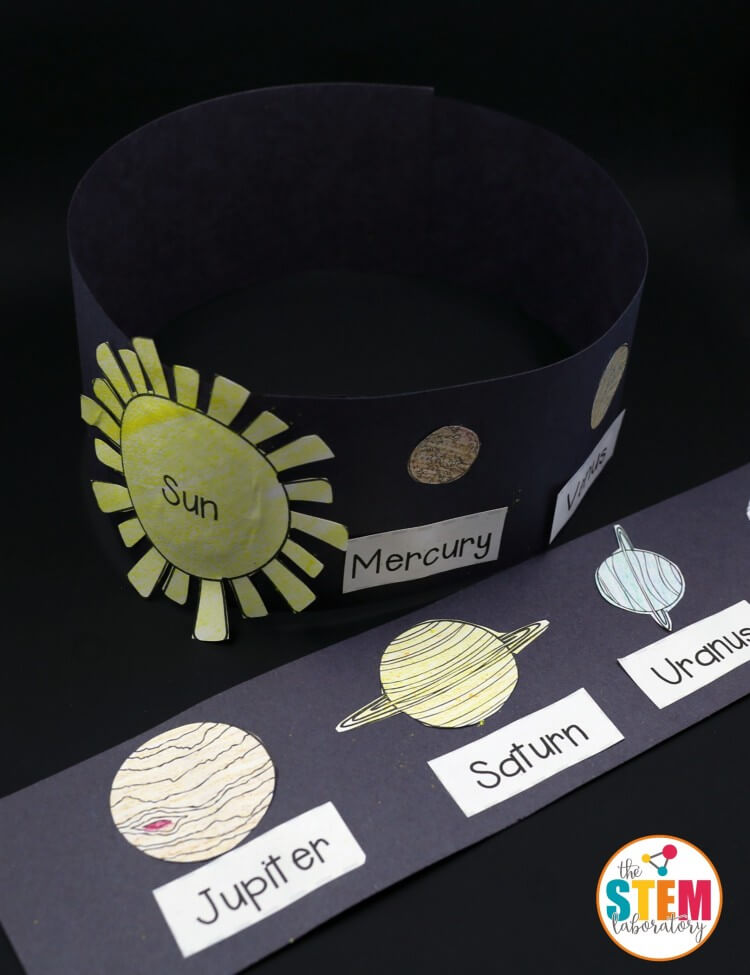 Awesome outer space activity for kids! Make solar system hats. Perfect for kindergarten or first grade.