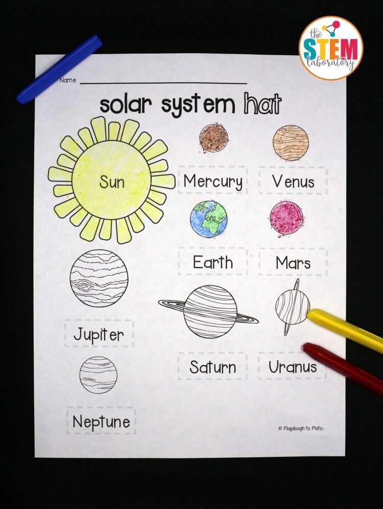 I love, love, love this outer space craft! Make a solar system hat.