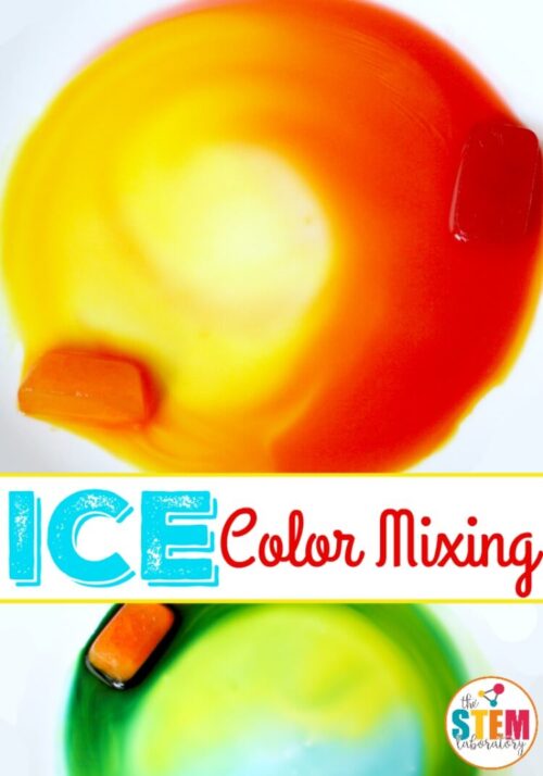 Ice color mixing is easy to set up, easy to clean up, simple, and fun. Let the kids experiment hands-on with this fun color mixing science activity!