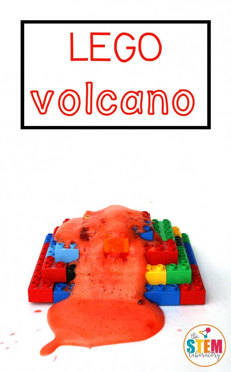 What an awesome STEM activity for kids! Make a LEGO volcano that really erupts. So easy to make and it would be perfect for a science fair project.