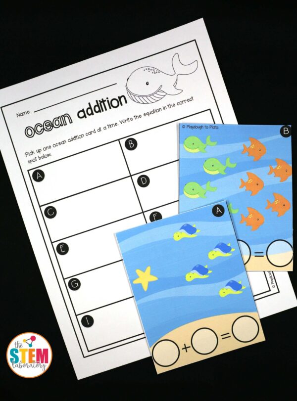 Ocean Write and Wipe Addition Cards - The Stem Laboratory