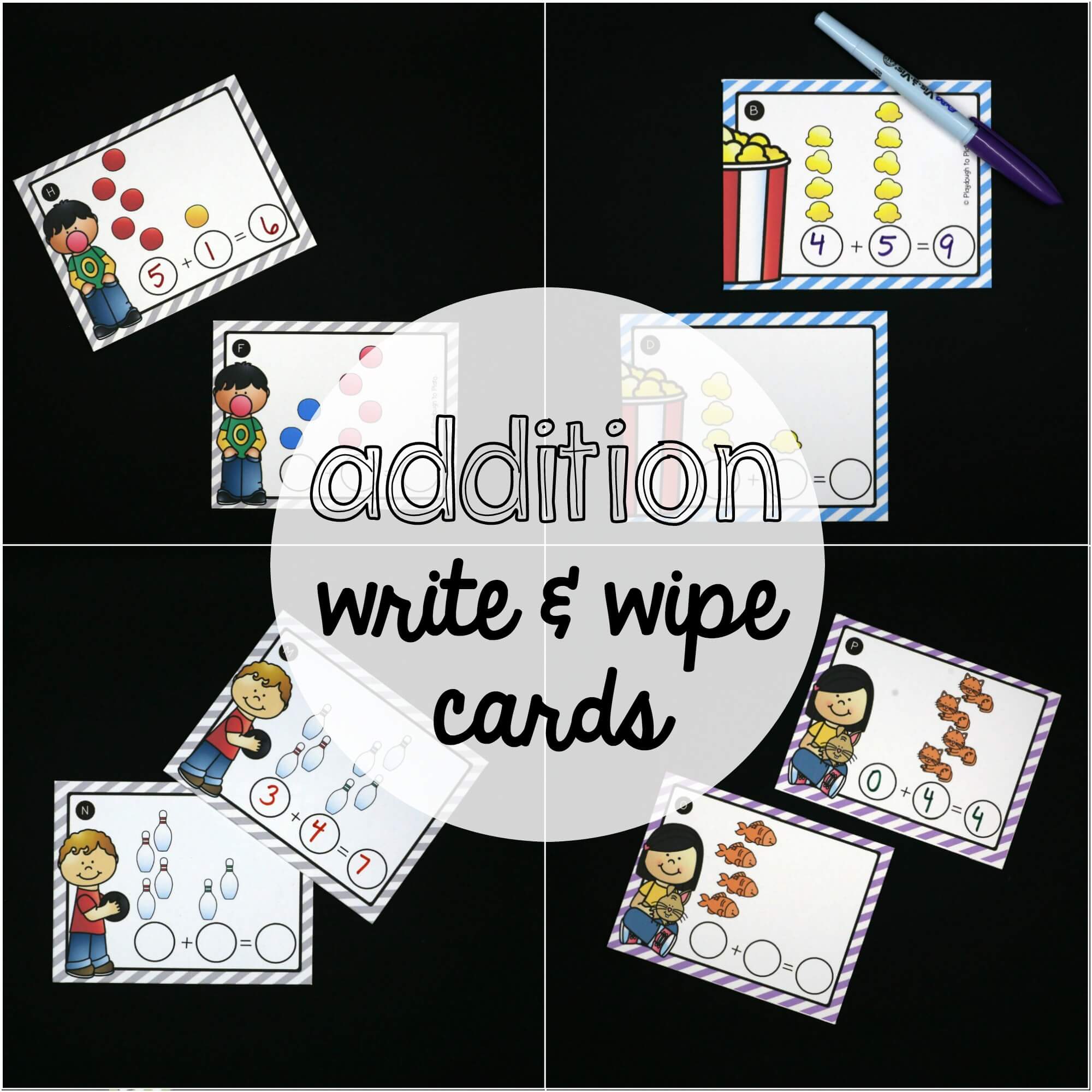 Addition Write and Wipe Cards