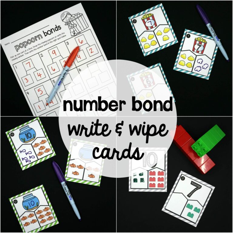 Number Bond Write and Wipe Cards