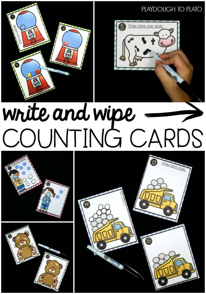 Write and Wipe Counting Cards!