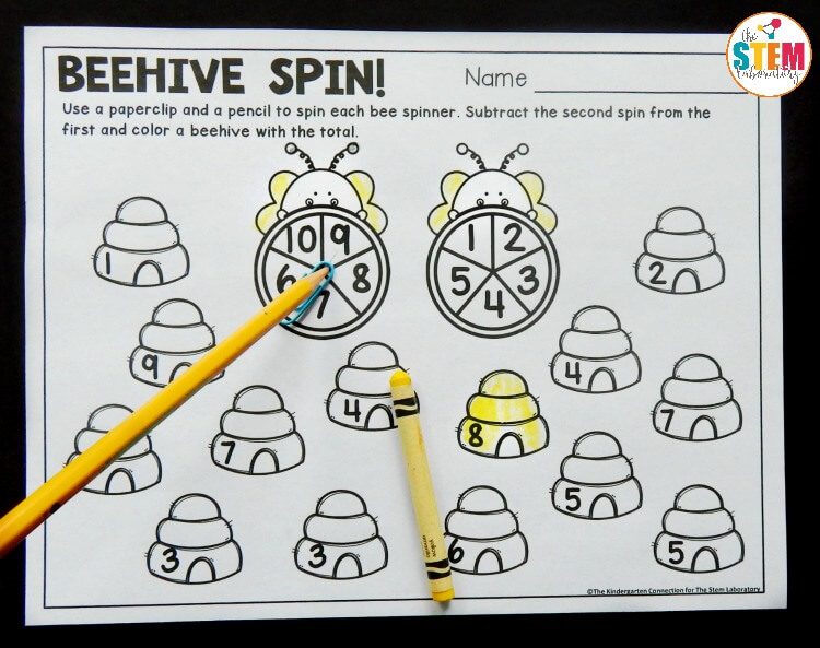 Beehive Spin and Subtract Game