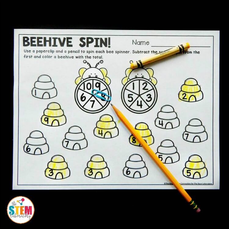 Beehive Spin and Subtract Game