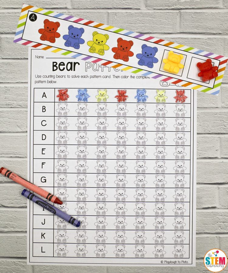 Counting Bear Pattern Cards