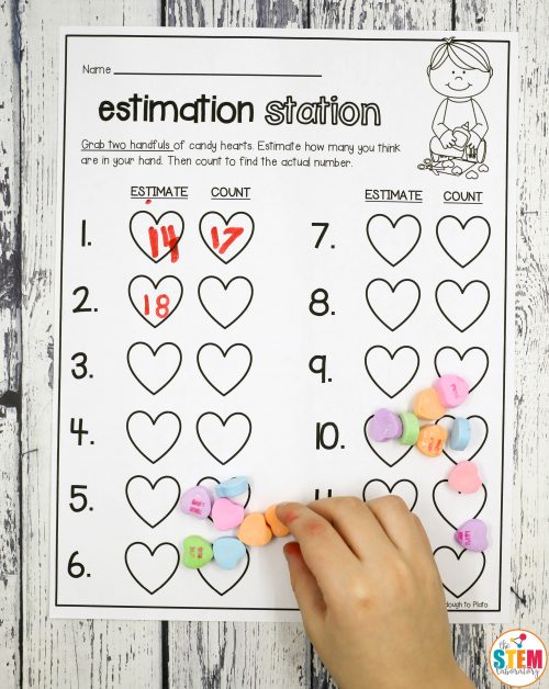 Candy Heart Estimation Station Sheet
