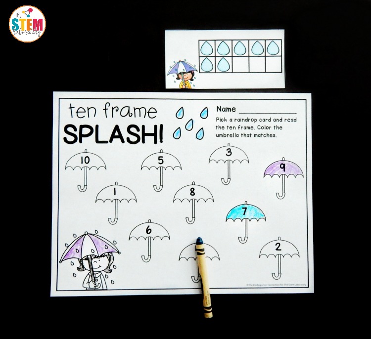 Raindrop Ten Frame Counting Activity
