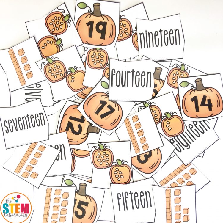Pumpkin Teen Number Puzzles