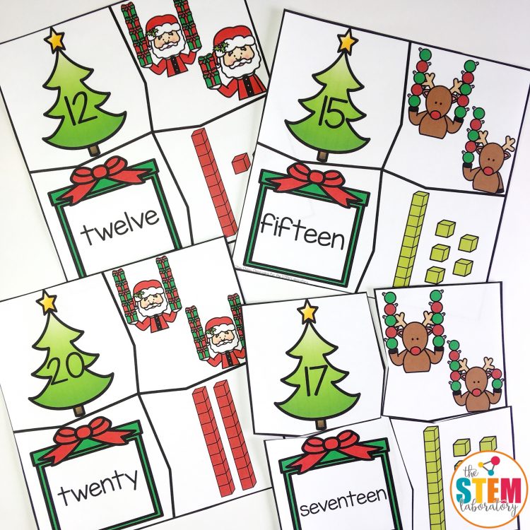 Christmas Teen Number Puzzles