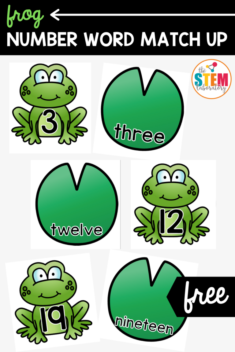 Frog Number Word Match Up