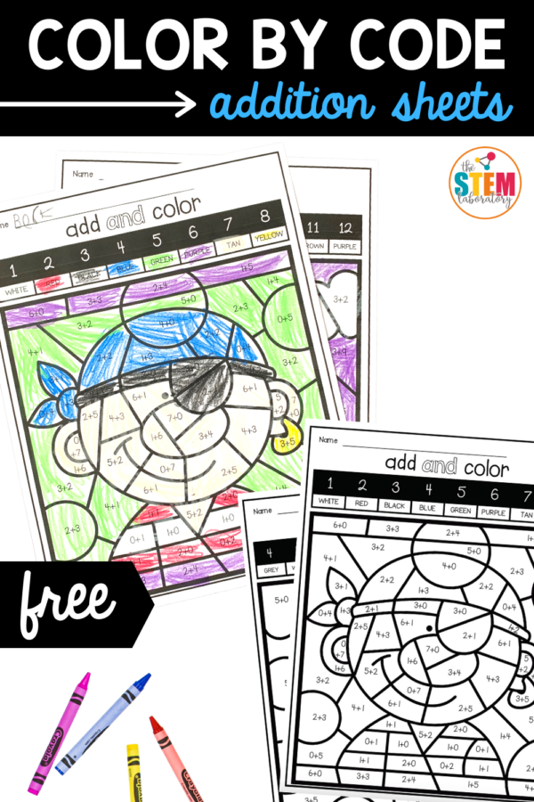 Color by Code Addition Sheets - The Stem Laboratory