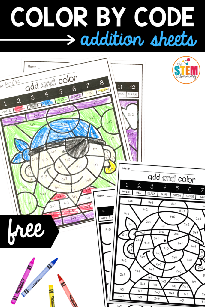 Color By Code Addition Sheets The Stem Laboratory