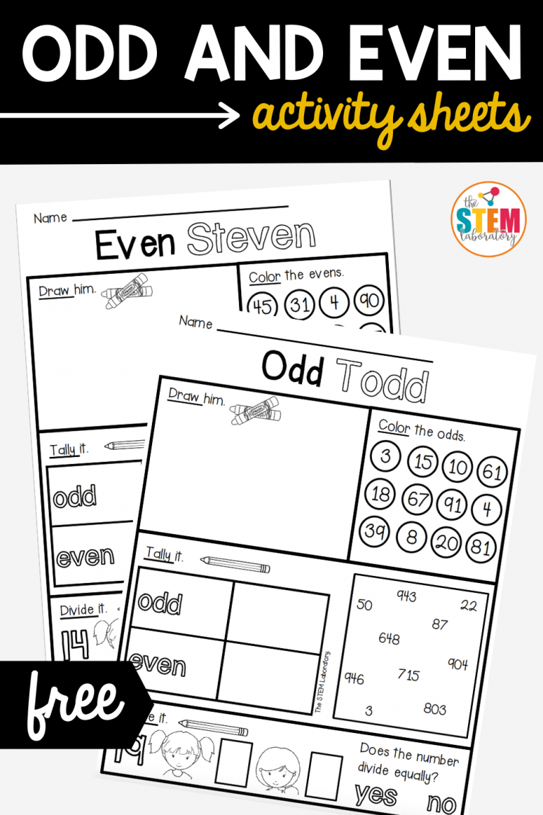 Odd and Even Activity Sheets